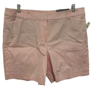 Talbots Women’s Pink Chino Shorts Size 18 NWT Button Detail 7” Inseam